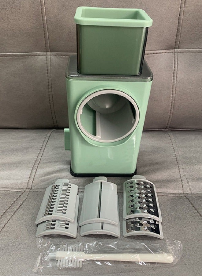 Cheese Grater, 3 in 1 Manual Vegetable Slicer, Kitchen Appliances Tools, Potato Chopper Rotary, Grater Veggie Chopper, Peeler Maker Machine Multifunctional Roller Grater Stainless Steel
