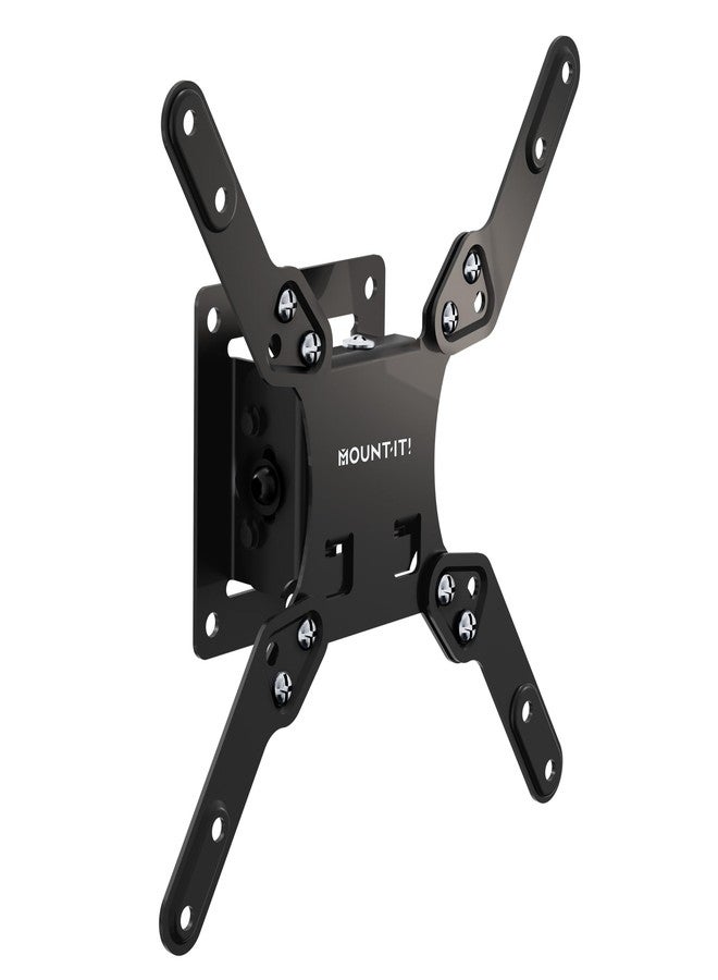 Mount-It! Tilt TV Wall Mount, Low Profile 1.8", Fits 24–43" TVs & Monitors up to 33 lbs, VESA 75x75–200x200, +5°/−15° Tilt, Single Stud, Tilting TV Wall Mount for Bedroom, Kitchen & Office - Image 1