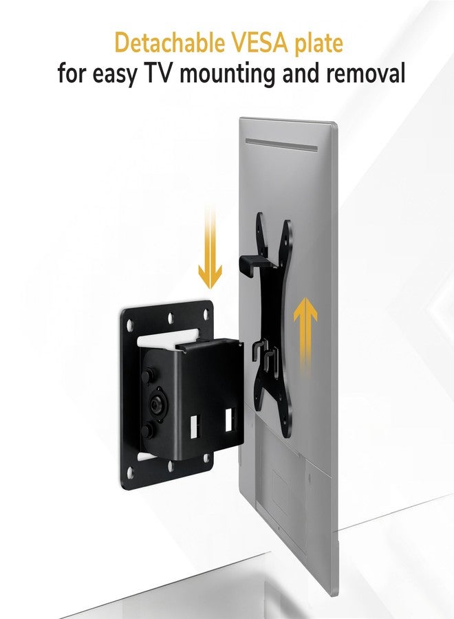 Mount-It! Tilt TV Wall Mount, Low Profile 1.8", Fits 24–43" TVs & Monitors up to 33 lbs, VESA 75x75–200x200, +5°/−15° Tilt, Single Stud, Tilting TV Wall Mount for Bedroom, Kitchen & Office - Image 3