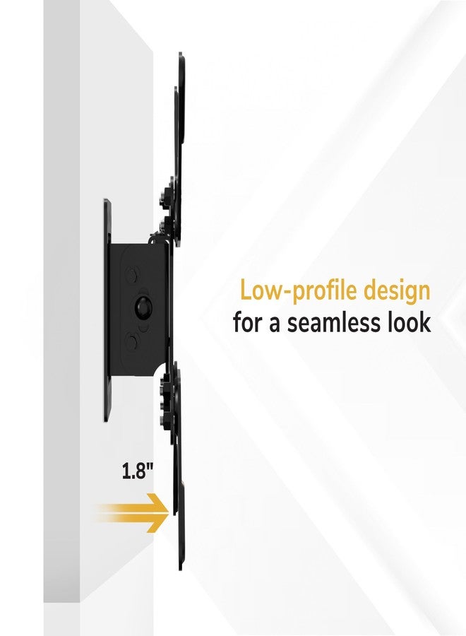 Mount-It! Tilt TV Wall Mount, Low Profile 1.8", Fits 24–43" TVs & Monitors up to 33 lbs, VESA 75x75–200x200, +5°/−15° Tilt, Single Stud, Tilting TV Wall Mount for Bedroom, Kitchen & Office - Image 5
