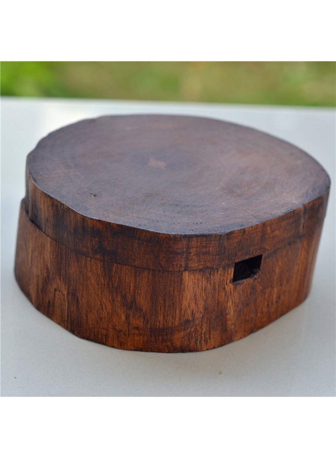 علبة الرماد الخشبية السجائر, صناعة يدوية الخمر الأصلي الخشبية القديمة علبة الرماد السجائر مع غطاء Winproof, علبة الرماد للبار المنزلي الداخلي, كبيرة - Image 2