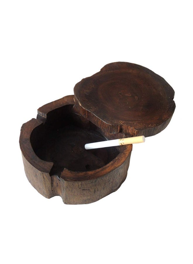 علبة الرماد الخشبية السجائر, صناعة يدوية الخمر الأصلي الخشبية القديمة علبة الرماد السجائر مع غطاء Winproof, علبة الرماد للبار المنزلي الداخلي, كبيرة - Image 1