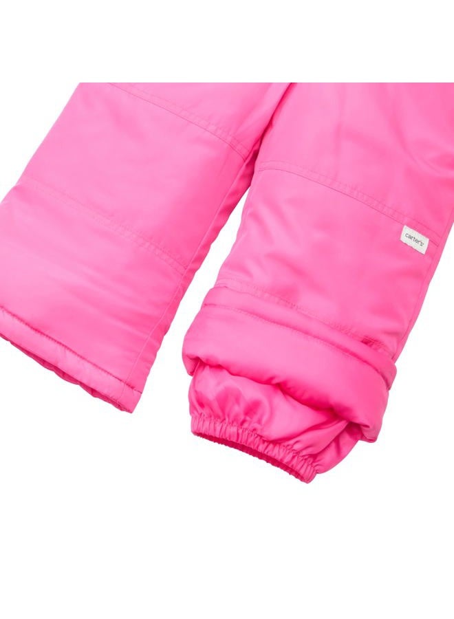carter's Unisex Kids Insulated Snow Bib Snow-ver-all Ski Pants, Fuchsia, 24 Months - Image 3
