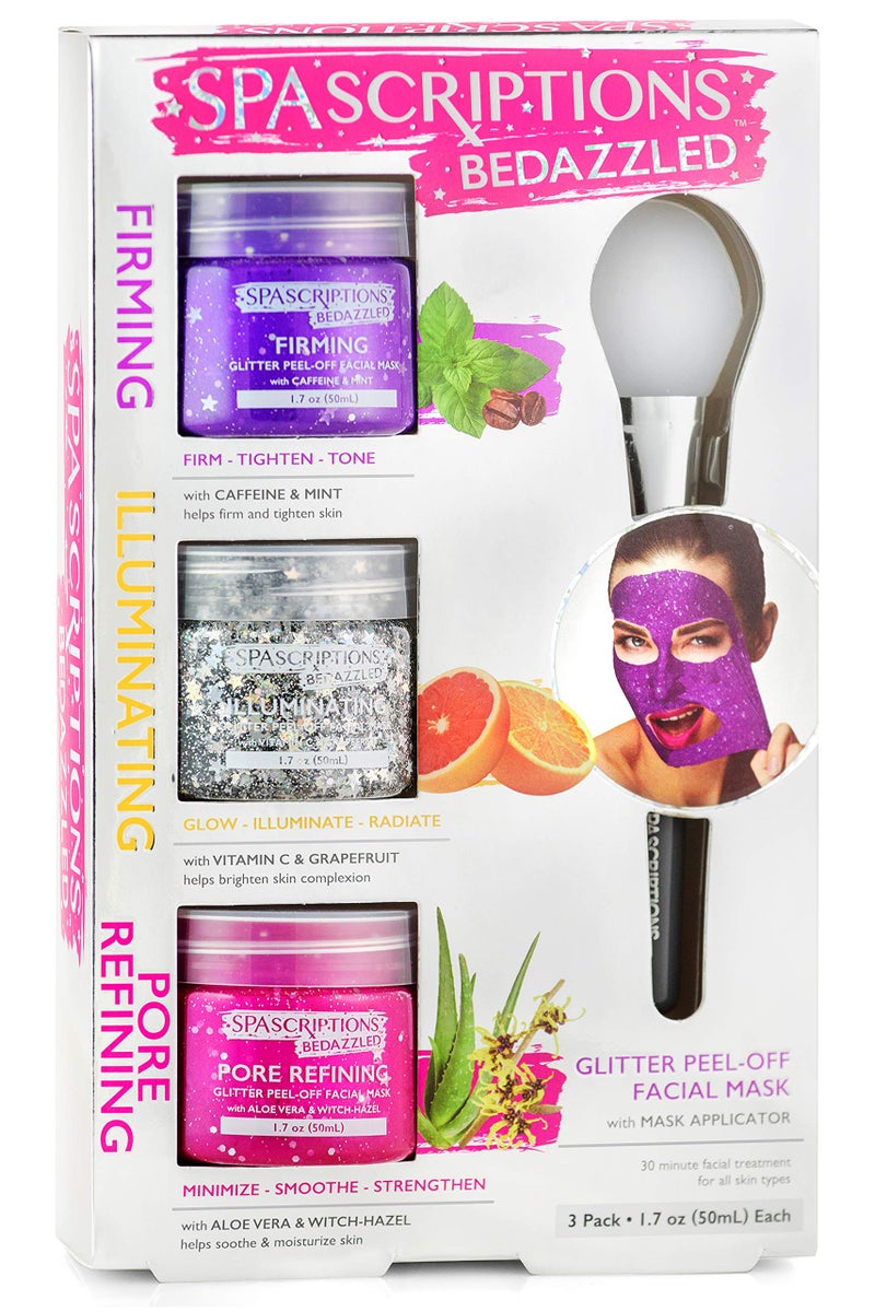 SpaScriptions BeDazzled Firming  Pore Refining Glitter PeelOff Masks