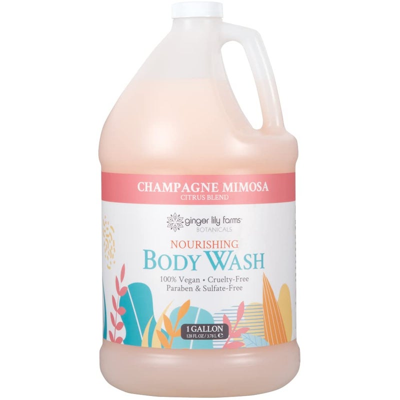 Ginger Lily Farms Botanicals Nourishing Body Wash, Champagne Mimosa, 100% Vegan & Cruelty-Free, Citrus Blend Scent, 1 Gallon (128 fl oz) Refill - Image 1