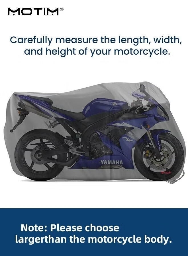 Motim Motorcycle Cover, Oxford Motorbike Cover Bike Cover (Size L), UV Protection Waterproof Dustproof Outdoor Rain Motorbike Protector Full Protection - Image 5