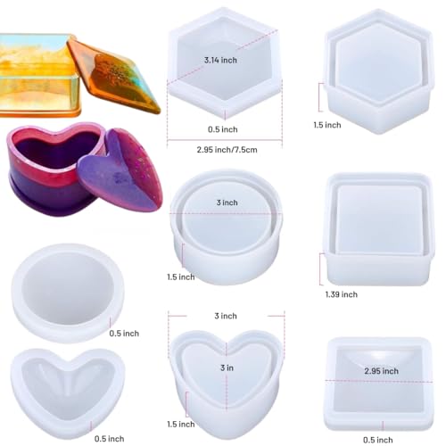 Oytra Resin Art Mould 4 Pcs Gift Box Set Silicone Mold for DIY Earrings Keychain Chocolate Jewelry Casting Crafting Materials Set for Beginners and Artists - Image 2