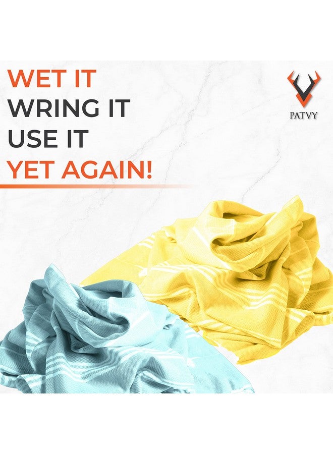 PATVY Bath Towels| Light Weight Turkish Style Bath Towels For Men Large Size Cotton|75 X 150Cm Quick Absorption &Faster Drying Bath Towel For Women| 100% Cotton(Pack Of 2,Yellow&Water Green),90 TC - Image 3