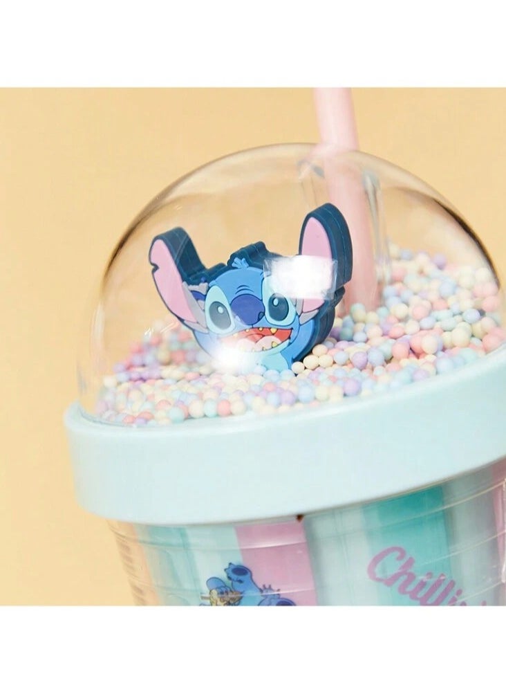 Generic - Cute Stitch Acrylic Cup with Lid & Straw – Premium Quality for Iced Drinks (Multicolor) - Image 1