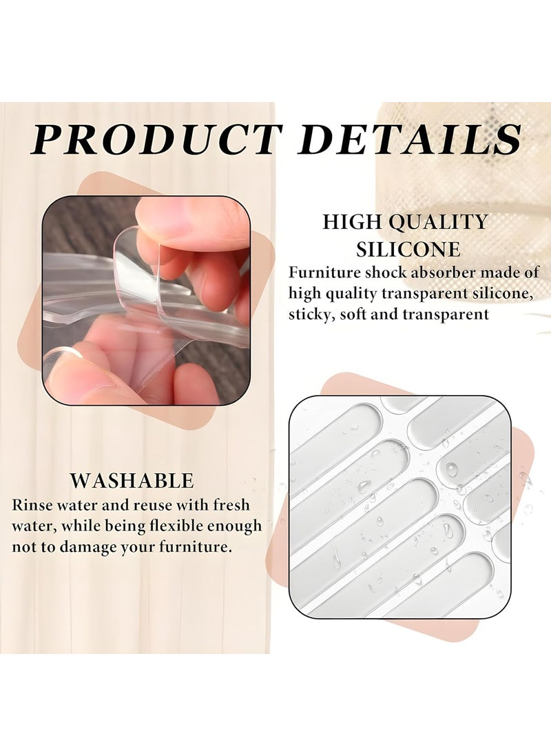 ZNUJ ZNUJ Silicone AntiCollision Door Stopper Strip Drawer Cabinets Rectangle Mute Protection Pads Furniture Cabinet Door Adhesive Bumper for Kitchen Cabinets Pack of 20  - Image 3
