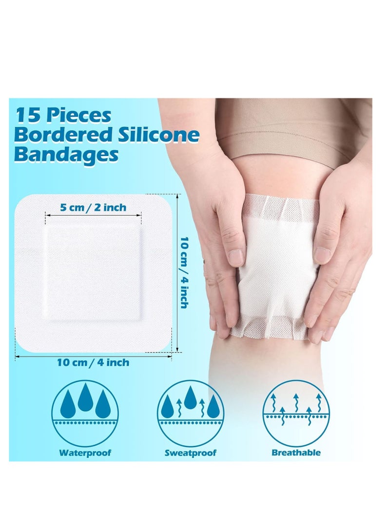 VIUAUAX 10 Pieces Bordered Gauze, Non-Woven Dressings, Waterproof Gauze Pads, Breathable Bandage Wrapped Separately  - Image 3