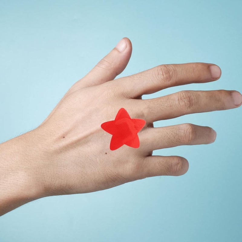 20pcs Crimson Star Shaped Bandage Wraps Flexible Fabric Breathable Small Wounds Bandages Convenient Finger Caring Patch Travel Essentials - Image 5
