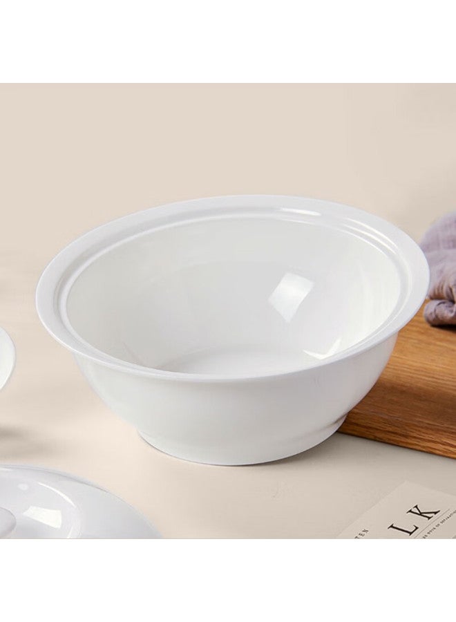 Sky Top Ceramic Soup Bowl With Lid Large Porcelain Soup Bowl Ceramic Large Capacity Pure White Household Hotel Tableware 9-inch Pot - Image 5