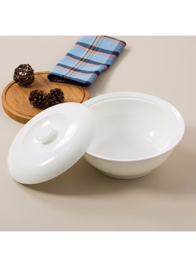 Sky Top Ceramic Soup Bowl With Lid Large Porcelain Soup Bowl Ceramic Large Capacity Pure White Household Hotel Tableware 9-inch Pot - Image 1