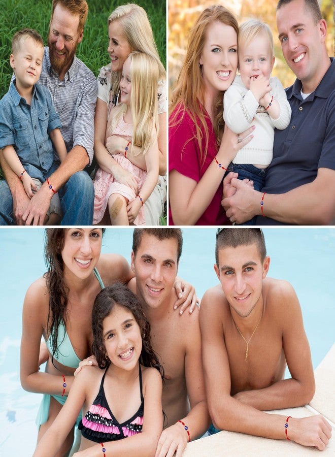 Poxtex 9pcs Evil Eye 7 Knot Lucky Bracelets, Rakhi for Brother and Bhabhi Adjustable Red String Amulet for Women Men with Gold Bead, Protection Jewelry Hand Bracelet - Image 5