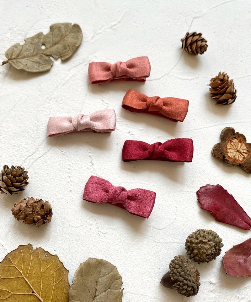 Cherssy Boutique Baby Hair Clips, 12pcs Suede Mini Bows Hair Barrettes, Fully Lined Hair Pins for Infant Toddler Girl's Fine Hair by Cherssy - Image 5