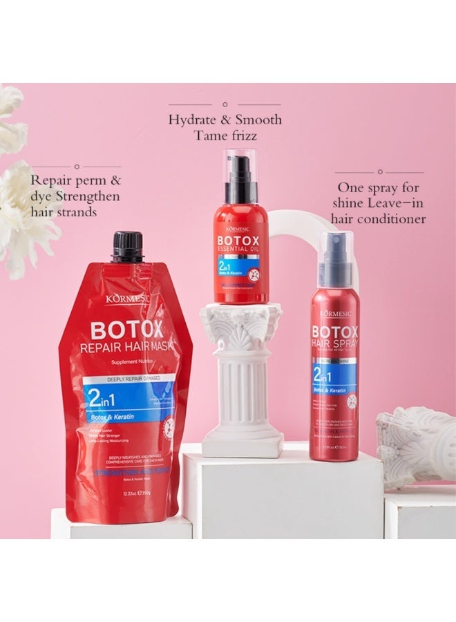 Kormesic Botox Repair Hair Mask 350G Deeply Repair Damaged Hair Long Lasting Moisturizing Strengthening 2 in 1 Botox & Keratin Hair Mask Nourishing And Repairing Hair Masks - Image 5