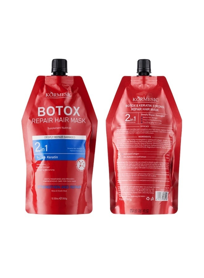 Kormesic Botox Repair Hair Mask 350G Deeply Repair Damaged Hair Long Lasting Moisturizing Strengthening 2 in 1 Botox & Keratin Hair Mask Nourishing And Repairing Hair Masks - Image 4