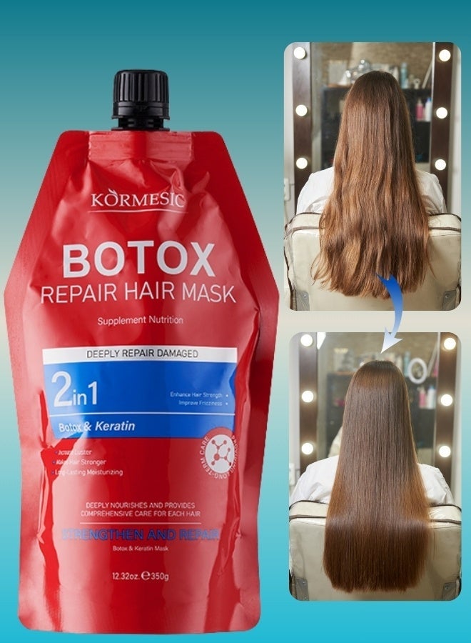 Kormesic Botox Repair Hair Mask 350G Deeply Repair Damaged Hair Long Lasting Moisturizing Strengthening 2 in 1 Botox & Keratin Hair Mask Nourishing And Repairing Hair Masks - Image 1