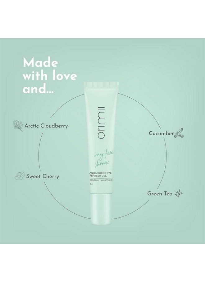 Orimii Orimii Under Eye Cream for Dark Circles | Enriched with Arctic Cloudberry (Natural Vitamin C) For Skin Brightening; Cucumber & Green Tea For Puffiness & Wrinkles Reduction - Gel Based (15ml)  - Image 4