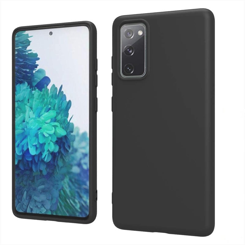 AM Samsung Galaxy S20 fe case cover  Soft silicone Material Anti Scratch  Antifingerprint Lightweight 360 Protective Case Black