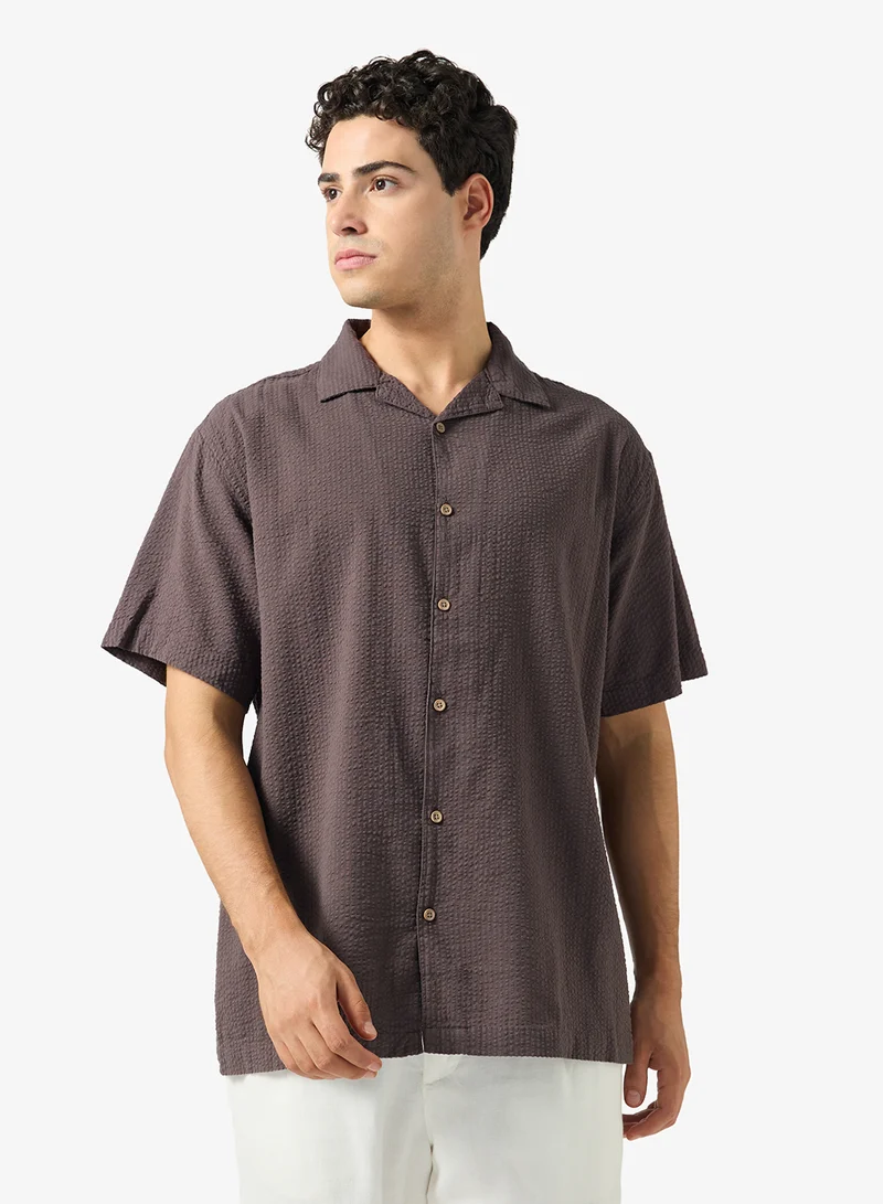 ريبلز مع نمشي Mens Resort Collar Relaxed Fit Shirt