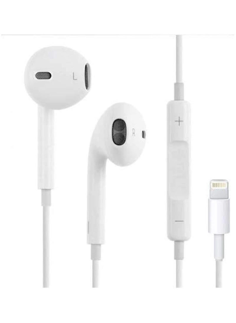 Generic - In-Ear Earphones With Mic For Apple iPhone With Lightning Connector White - Image 1