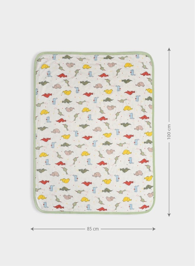 Mi Arcus Printed Premium Soft Knitted Sherpa Blanket for 0-12 M, 100X85 CM - Cream - Image 4