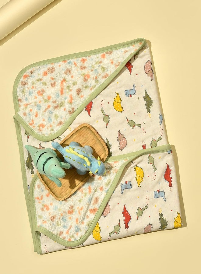 Mi Arcus Printed Premium Soft Knitted Sherpa Blanket for 0-12 M, 100X85 CM - Cream - Image 3
