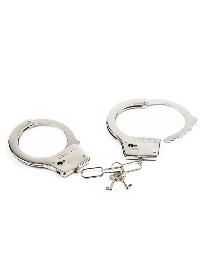 Police Role Play Costume Accessories Metal Handcuffs  - Image 3