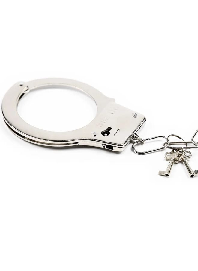 Police Role Play Costume Accessories Metal Handcuffs  - Image 2