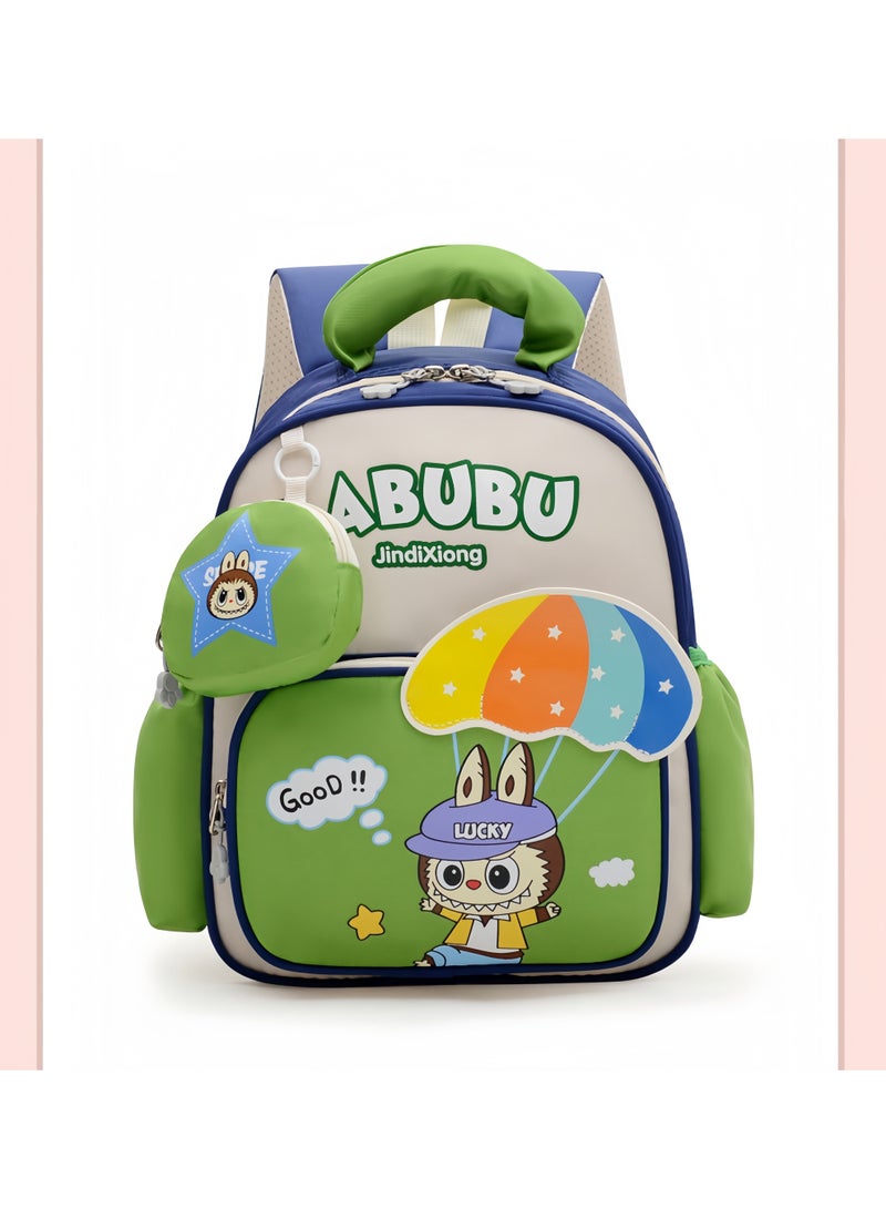 لابوبو حقيبة مدرسية جديدة رائعة لرياض الأطفال، حقيبة ظهر خفيفة الوزن من القماش للأطفال، بتصميم كرتوني لطيف للأولاد والبنات - Image 1