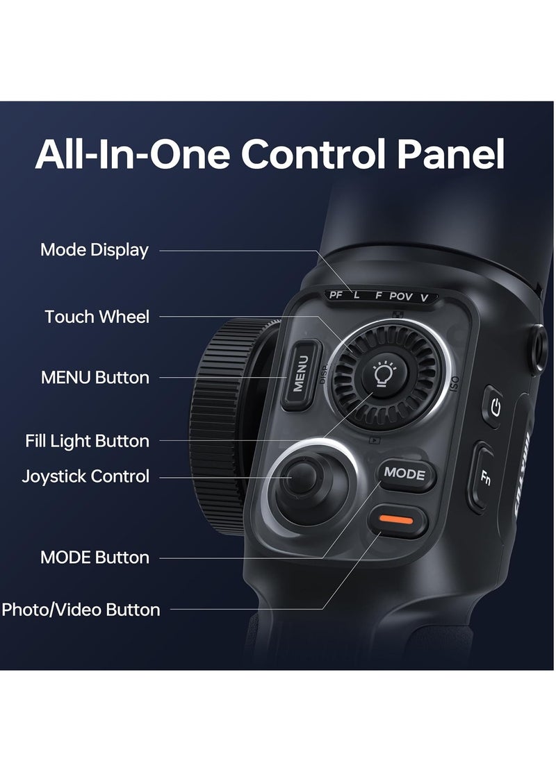 Zhiyun Zhiyun Smooth 5S AI Combo 3-Axis Smartphone Gimbal (Black) - with AI Tracker & Fill Light for Pro Vlogging  - Image 4
