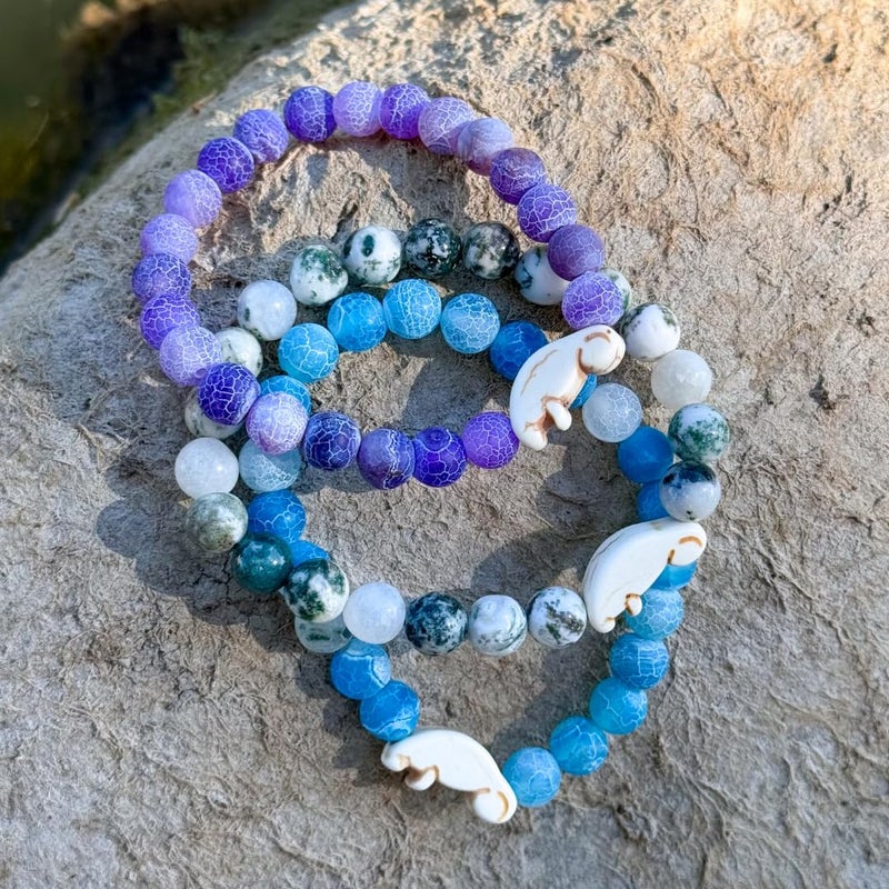 Fahlo Drift Bracelet Manatee Tracking Bracelet, Elastic, Supports Clearwater Marine Aquarium, one Size fits Most for Men and Women (Aqua Blue) - Image 5