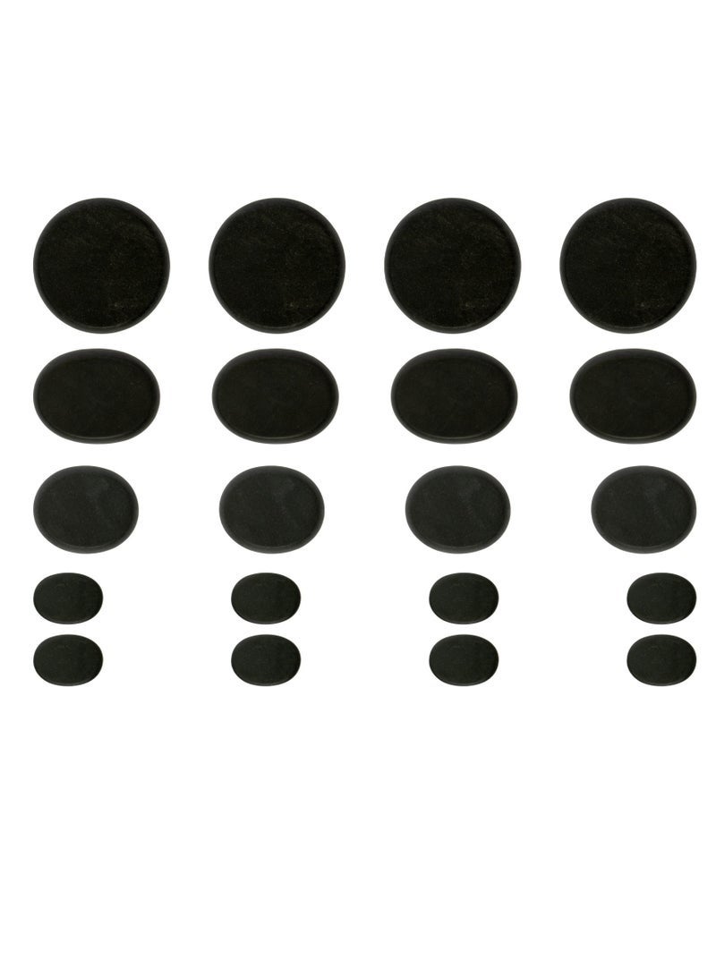  فيكتوال مجموعة من 20 قطعة من حجر البازلت الطبيعي الناعم المحمول، جهاز تدفئة حجر التدليك مع صندوق تسخين للسبا والعلاج (قابس المملكة المتحدة) - Image 4