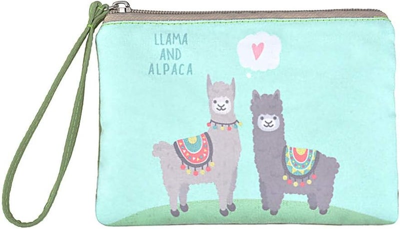 Rantanto Small Cute Cash Coin Purse, Canvas Change Purse, Kawaii Coin Pouch With Handle Christmas Gift For Women Teenager Girls (BG0023 Llama And Alpaca) - Image 1