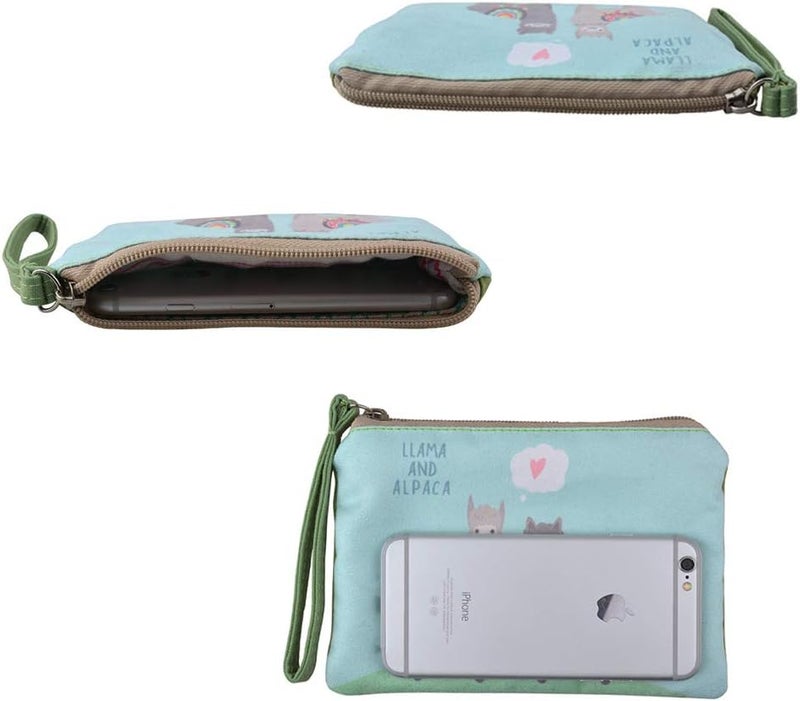 Rantanto Small Cute Cash Coin Purse, Canvas Change Purse, Kawaii Coin Pouch With Handle Christmas Gift For Women Teenager Girls (BG0023 Llama And Alpaca) - Image 3
