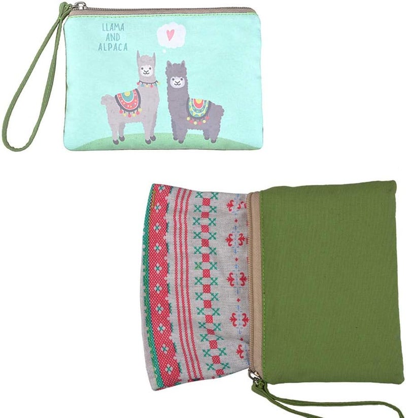 Rantanto Small Cute Cash Coin Purse, Canvas Change Purse, Kawaii Coin Pouch With Handle Christmas Gift For Women Teenager Girls (BG0023 Llama And Alpaca) - Image 4