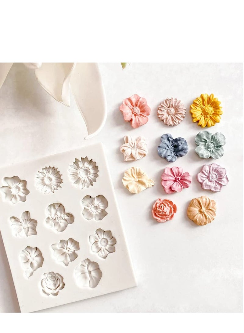 Versatile Flower Silicone Molds for Jewelry Making, Daisy, Rose and Sunflower Designs in Various Sizes for Clay Earrings and Crafts  - Image 2
