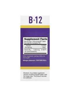 Superior Source Superior Source, Cyanocobalamin B12, 1,000 mcg, 100 MicroLingual® Instant Dissolve Tablets  - Image 2