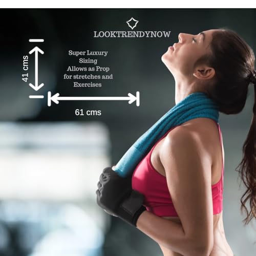 LookTrendyNow Super Soft Lint Free Quick Dry Gym Towel Combo Essence (Green Light Blue’) |41X61 cms| Pack of 2 - Image 3