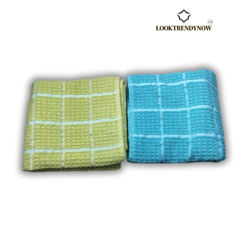 LookTrendyNow Super Soft Lint Free Quick Dry Gym Towel Combo Essence (Green Light Blue’) |41X61 cms| Pack of 2 - Image 4