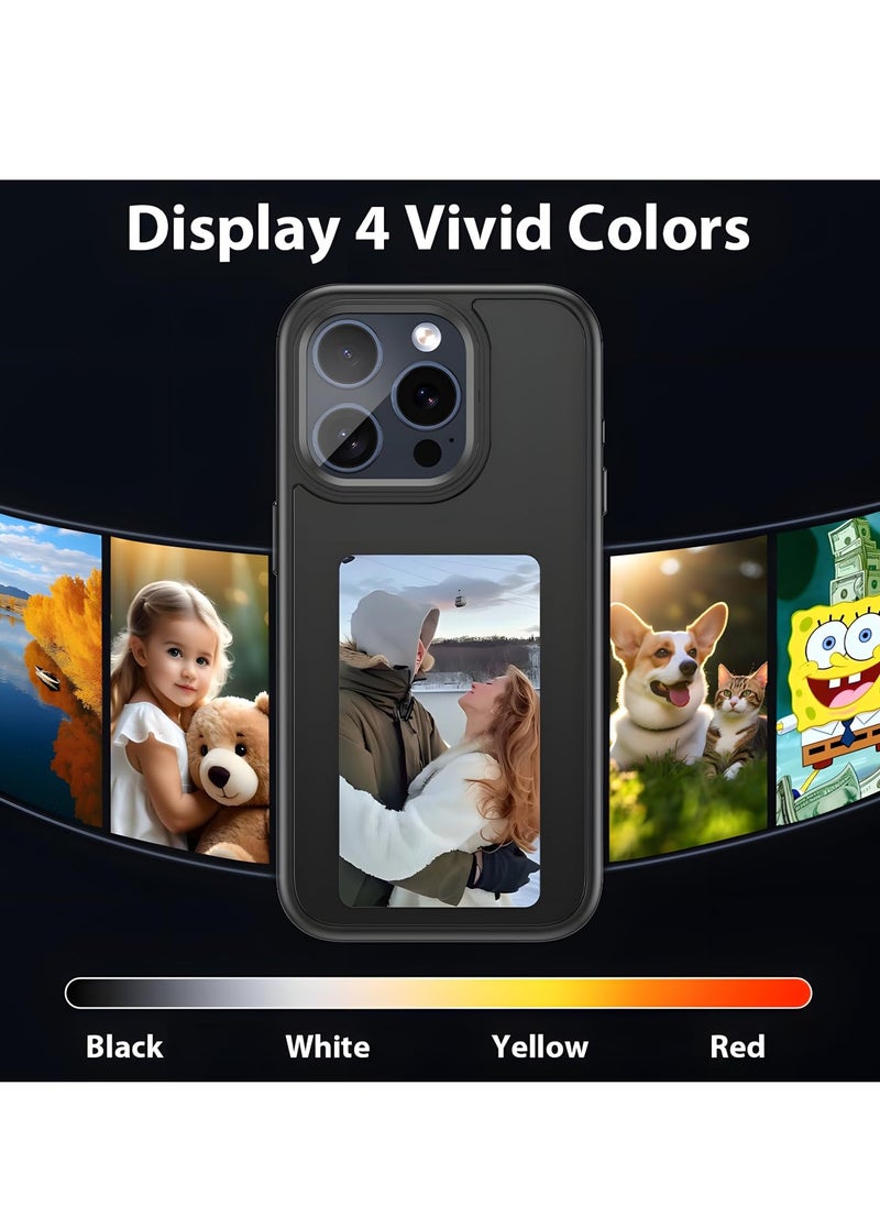 VICTGOAL - Upgraded 4-Color HD E Ink Screen Phone Case with Larger Display for iPhone , Supports NFC Transfer, DIY Photos & Images Display, Smart Digital Protective Case Black - Image 1