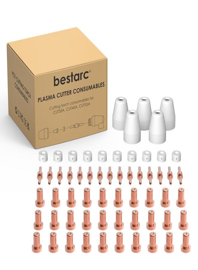 bestarc 60pcs PT31 Plasma Cutter Consumables Cutting Torch Tip Nozzles Fit for CUT55A with Plasma Cutter Torch PT31 LG40 JG40 - Image 1