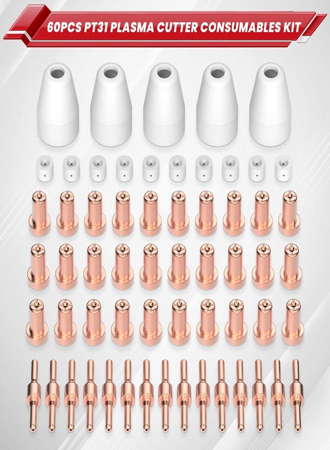 bestarc 60pcs PT31 Plasma Cutter Consumables Cutting Torch Tip Nozzles Fit for CUT55A with Plasma Cutter Torch PT31 LG40 JG40 - Image 5
