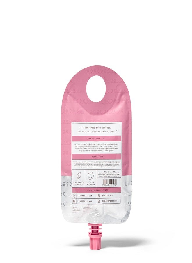 frank body Charcoal Body Scrub & Mask | 2-in-1 Exfoliating Treatment with Charcoal, Caffeine & Tea Tree | Detoxifies, Exfoliates & Brightens | Fights Acne | 140 g/4.94 oz - Image 2