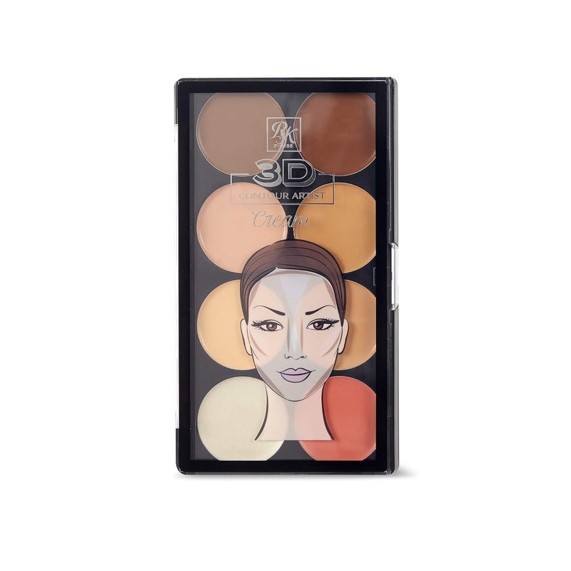 Ruby Kisses 3D Face Creator Cream Foundation  Concealer 12 Hours Long Lasting Medium to Full Coverage NonGreasy Ideal for Makeup  Contour Palette Light