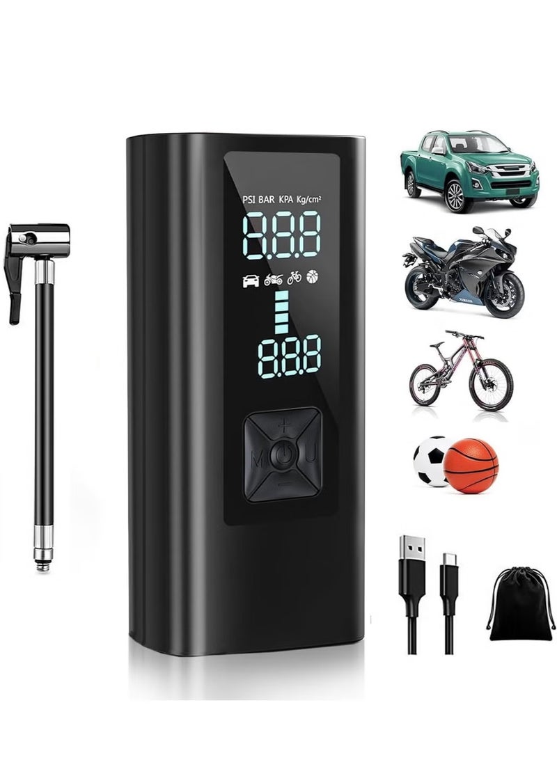 Portable Air Compressor 6000mah 150PSI , LCD Dual Screen, Cordless and Strong Power， Rechargeable Tire Inflator, Cordless Emergency LED Light Electric Air Pump for Car Tire Bicycles Motorcycle Balls - Image 1