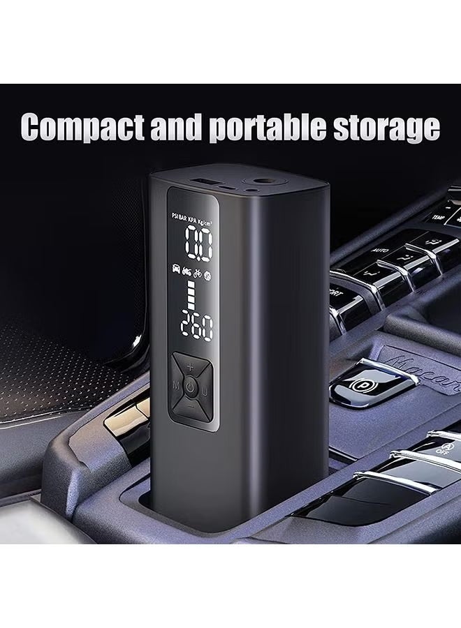 Portable Air Compressor 6000mah 150PSI , LCD Dual Screen, Cordless and Strong Power， Rechargeable Tire Inflator, Cordless Emergency LED Light Electric Air Pump for Car Tire Bicycles Motorcycle Balls - Image 5