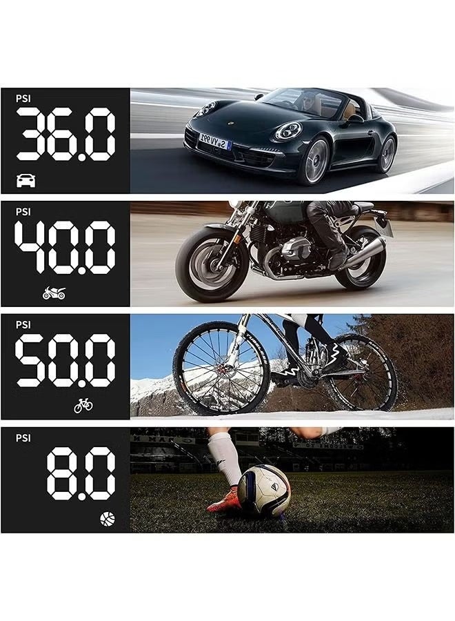 Portable Air Compressor 6000mah 150PSI , LCD Dual Screen, Cordless and Strong Power， Rechargeable Tire Inflator, Cordless Emergency LED Light Electric Air Pump for Car Tire Bicycles Motorcycle Balls - Image 4